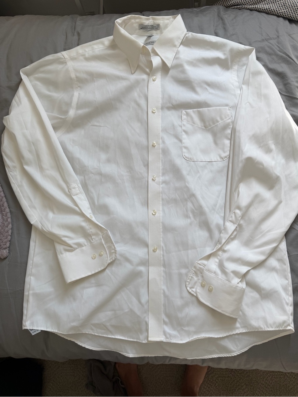 Geoffrey Beene White Men's Long-Sleeve Dress Shirt